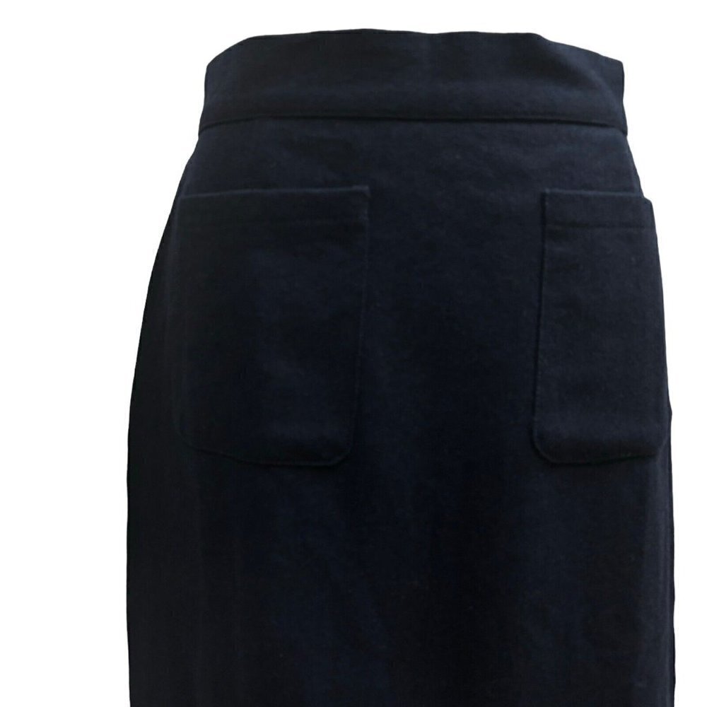 ModCloth Women's Size 8 Mini Pencil Skirt Navy Blue Front Pocket Wool Blend - Picture 2 of 5